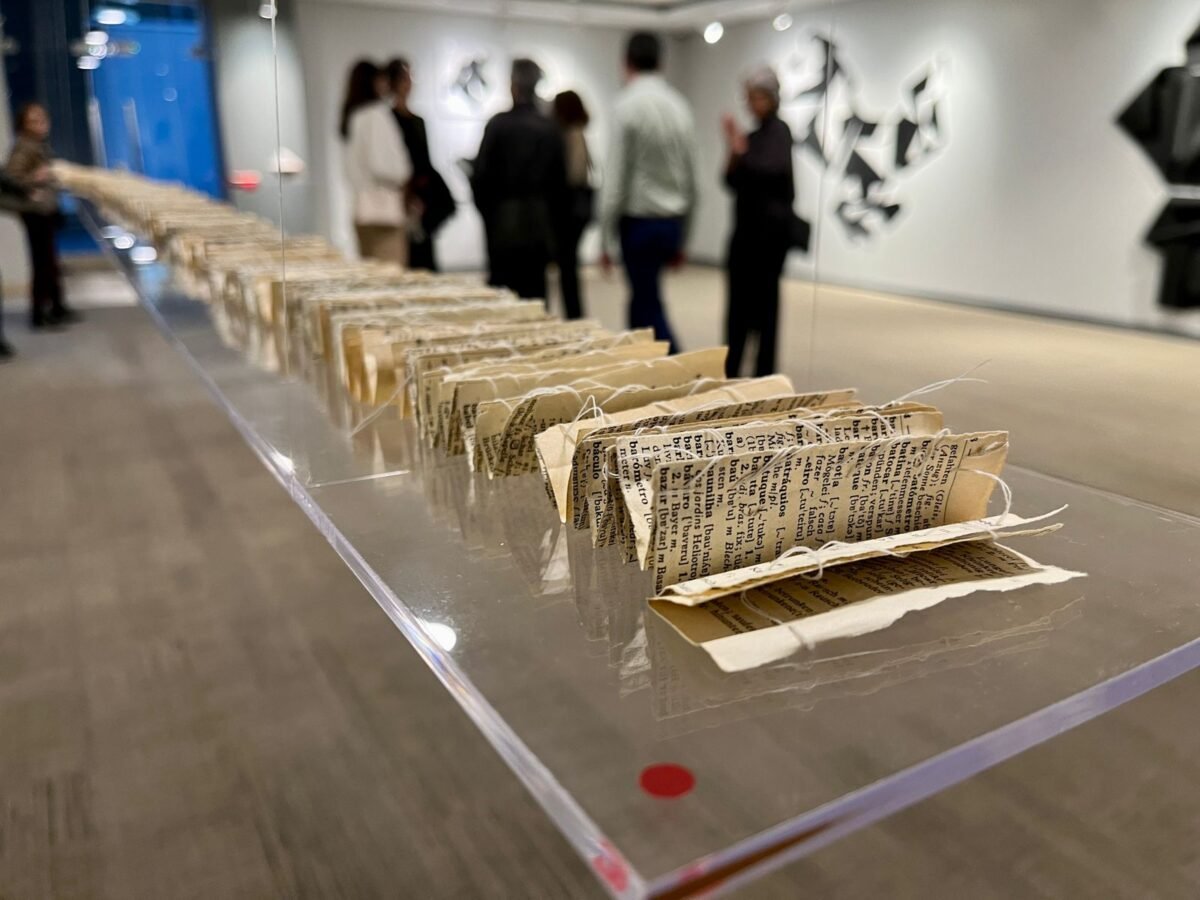 Caligrafías, esculturas realizadas en papel y tela